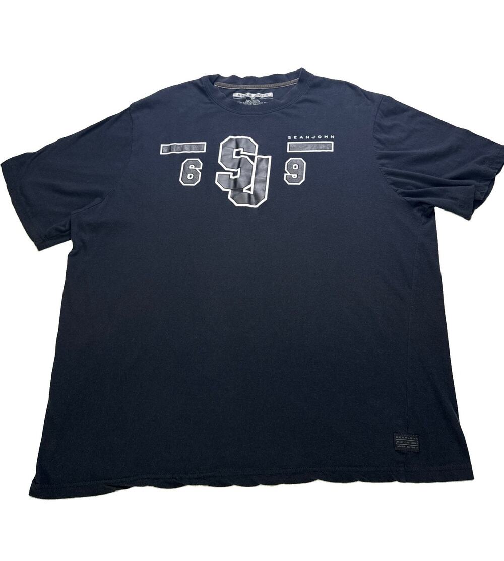 Sean John 3XL Y2K Graphic T Shirt Black Hip Hop Streetwear Oversized Varsity